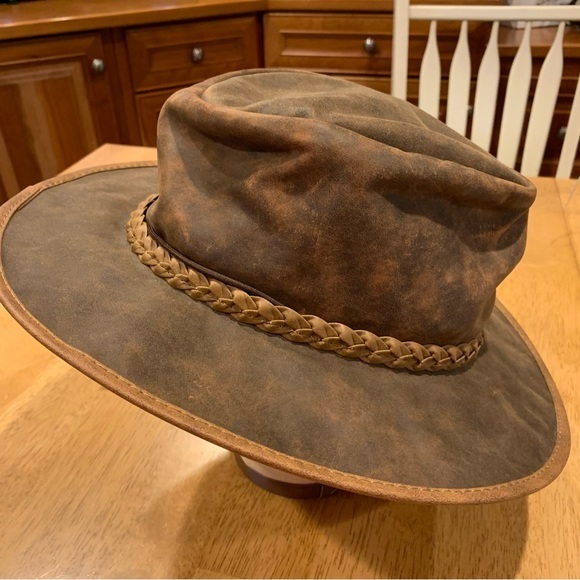 Weatherproof Crusher‎ Cooper Outback Leather Hat Large XL - Picture 7 of 16